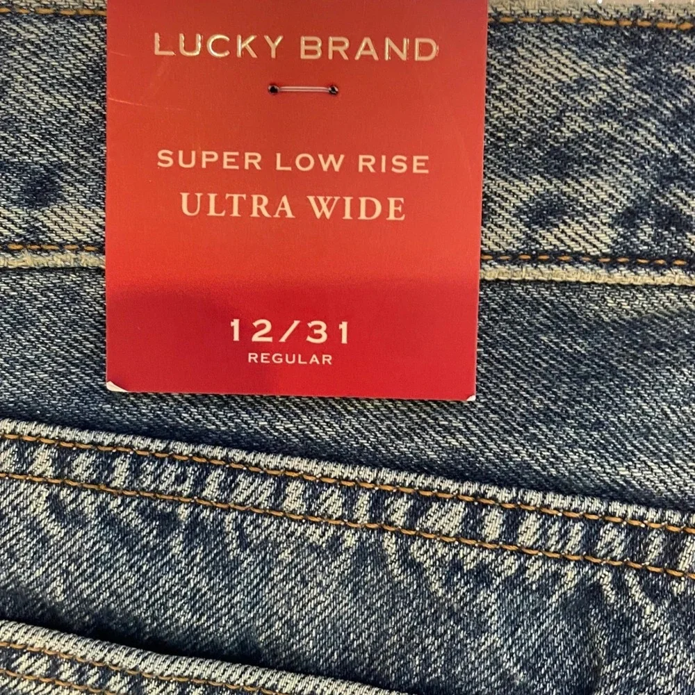 Lucky Brand Lucky Legends Jeans Women 12/31 Ultra Wide Leg Low Rise Y2K Coquette